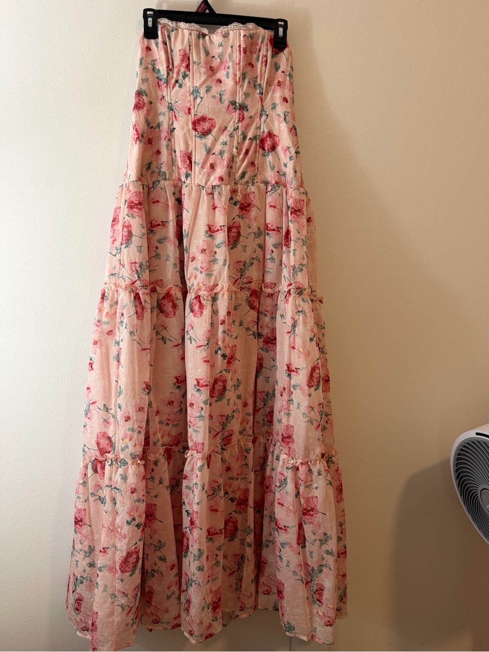 wild fable Pink Floral Tiered Maxi Skirt